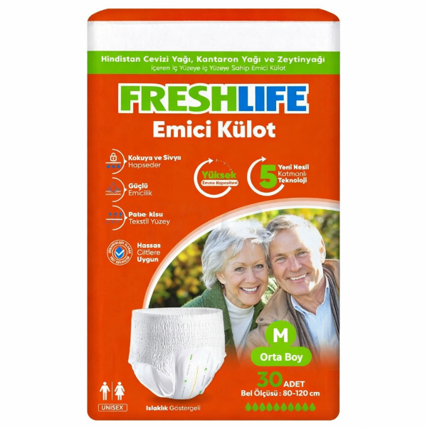 Freshlife Emici Külot Hasta Bezi Medium 30'lu